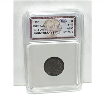 1937 Buffalo Nickel*Graded F12 by IGS Grading