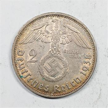 1938 Germany - WW2 ERA Silver 2 Reichsmark