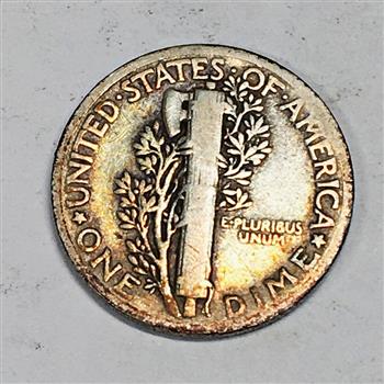 1938 Silver Mercury Head Dime*Color!