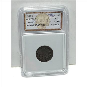 1938-D Buffalo Nickel*Graded F12 by IGS Grading
