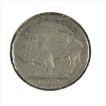 1938-D Buffalo Nickel-Var 2 (recessed five cents)