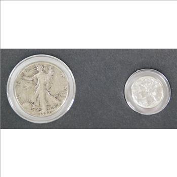 1943 America's Most Beautiful Silver Coins - Walking Liberty and Mercury Head Dime
