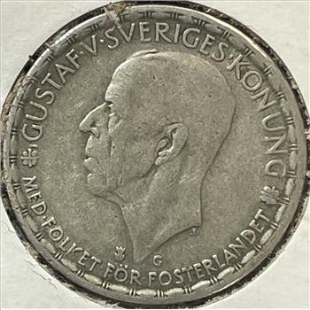 1943 Sweden Silver 1 Krona