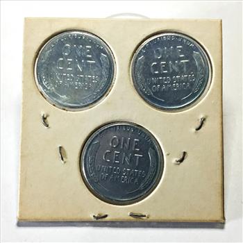1943-D, P & S Steel Lincoln Head Wheat Cents*Wartime Issue*High Grade