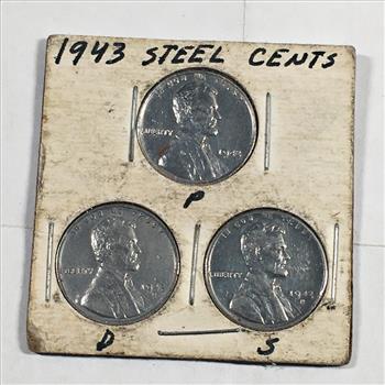 1943-P, D & S Steel Wartime Lincoln Head Wheat Cent