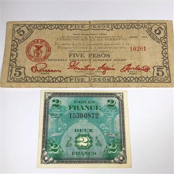 1944 Philippines 5 Pesos Commonwealth Government Certificate*Circulated