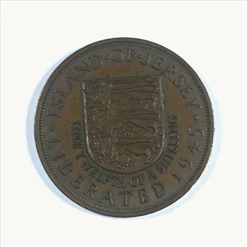 1945 Island of Jersey 1/12th of a Shilling*Queen Elizabeth the Second*High Grade