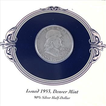 1953-D Silver Franklin Half Dollar PLUS 2006 Historic 39c Stamp on 5