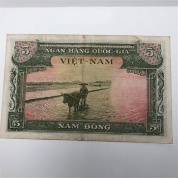 1955 South Vietnam 5 Dong Banknote*Circulated