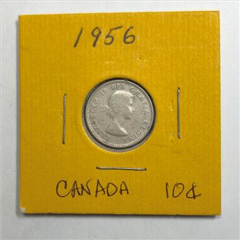 1956 Canada Silver 10 Cents