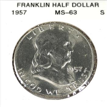 1957 Silver Franklin Half Dollar*High Grade with Nice Luster