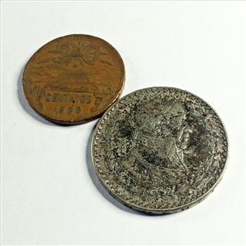 1959Mo Mexican Silver Peso & 1966 Mexican 20 Centavos