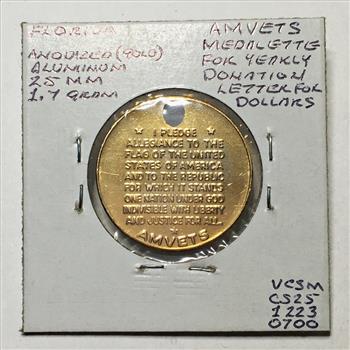 1961 Mercury Space Flight*Freedom 7 Medallion*Holed Aluminum*25mm