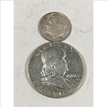 1961-D Silver Franklin Half Dollar & 1961 Silver Roosevelt Dime