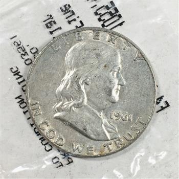 1961-D Silver Franklin Half Dollar*Graded Extra Fine by Littleton Coin Company