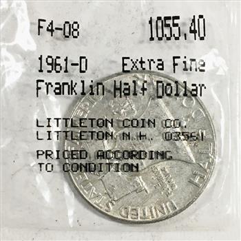 1961-D Silver Franklin Half Dollar*Graded Extra Fine by Littleton Coin Company