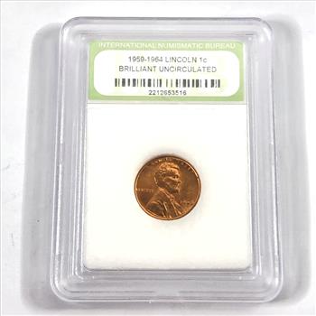 1963 Lincoln Head Memorial Cent*Graded Brilliant Uncirculated by INB