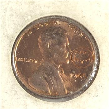 1965 Lincoln Head Memorial Cent*Counter-stamped with Batman Logo*High Grade RED