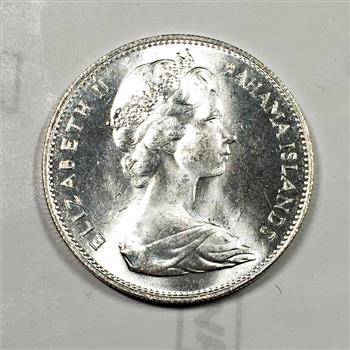 1966 British Commonwealth-Bahamian Silver $1 w/ Conch Shell Design!