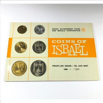 1966 Proof-Like Issues Coins of Israel*Six Coins on Story Board*Minted by Israel Government Coins and Medals Corporation