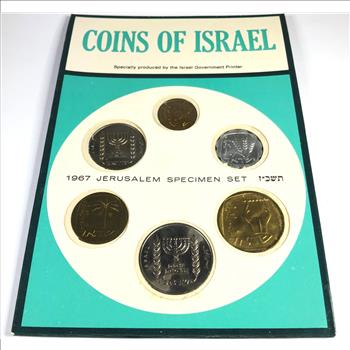 1967 Coins of Israel*Set of Six Coin Specimen Set*Produced by the Israel Government Printer