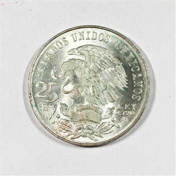 1968 Mexico Olympic Silver 25 Pesos High Grade Uncirculated