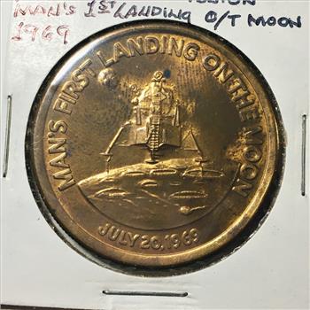 1969 Apollo 11 Bronze Medallion*38.5mm*Man's First Landing on the Moon