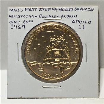 1969 Apollo 11 Commemorative Medallion*Man's First Step on the Moon's Surface*Aluminum*39mm