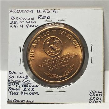 1969 Apollo 11 Mission Medallion*Man's First Landing on the Moon*Bronze*38.5mm