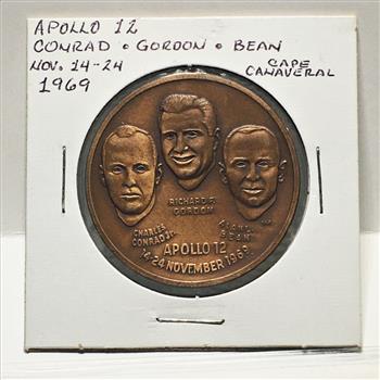 1969 Apollo 12 Commemorative Medallion*Conrad, Gordon, Bean*Copper*40mm