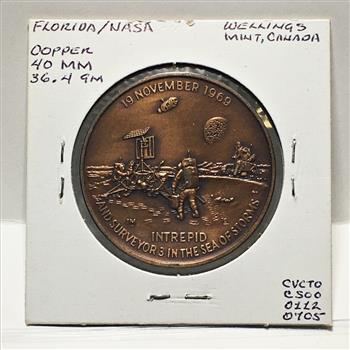 1969 Apollo 12 Commemorative Medallion*Conrad, Gordon, Bean*Copper*40mm