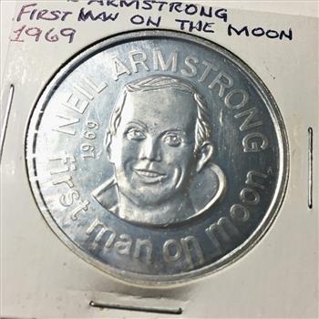 1969 Neil Armstrong*First Man on the Moon Aluminum Medallion*1.5