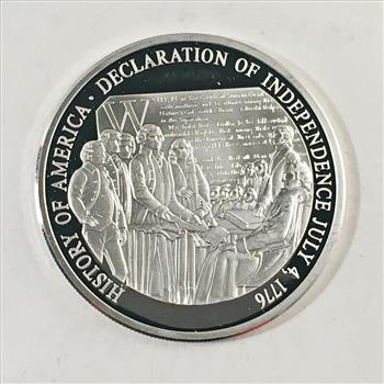 19.7 Grams .999 Fine Proof Silver Medallion*1776 Declaration of Independence Commemorative