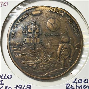 1970 Apollo 11 Commemorative Medallion*Knight's Tmplar*Bronze*33mm
