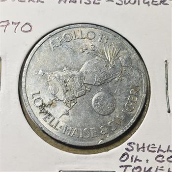 1970 Apollo 13 Metal Medallion*Shell Oil Token