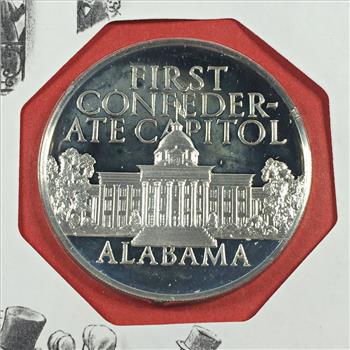 1970 Approx. 1oz Sterling Silver First Edition Proof Commemorative*First Confederate Capital, AL*FDC w/ Stamp*Franklin Mint