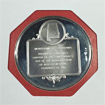 1970 Approx. 1oz Sterling Silver First Edition Proof Commemorative*First Confederate Capital, AL*FDC w/ Stamp*Franklin Mint