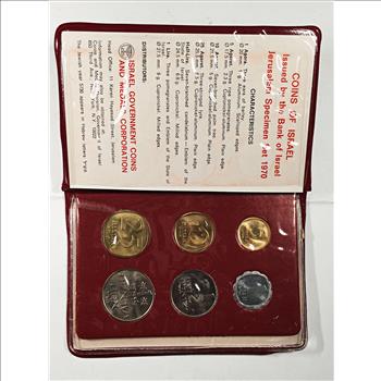 1970 Coins of Israel*Specimen Set*Six Coins in Portfolio*Israel Government Coins and Medals Corporation