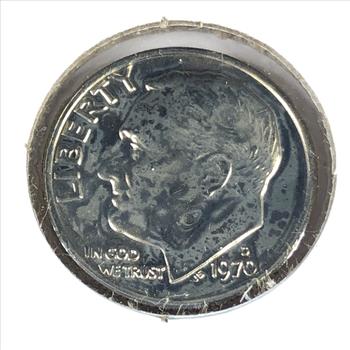 1970 D Double Die Reverse Roosevelt Dime Error Coin Tough Coin to Find