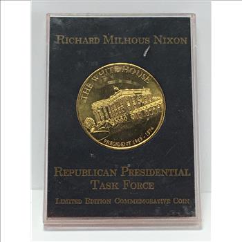 1970 Richard M. Nixon Bronze Medallion*Republican Presidential Task Force*In Original Custom Holder