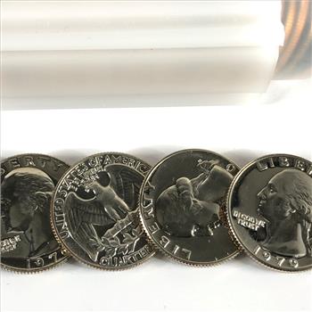 1970 S Proof Quarter Roll in High Grade Proof Condition Includes Plastic Storage Tube