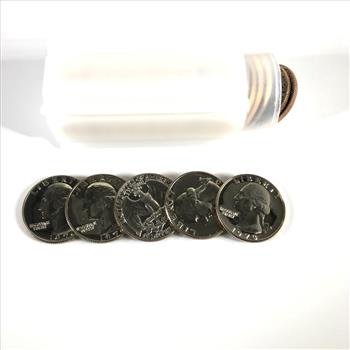 1970 S Proof Quarter Roll in High Grade Proof Condition Includes Plastic Storage Tube