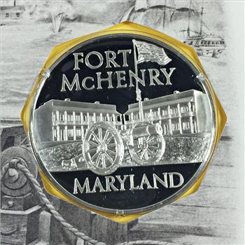 1971 Approx. 1oz Sterling Silver First Edition Proof Commemorative*First Day of Issue*FDC w/ Stamp*Ft. McHenry, MD
