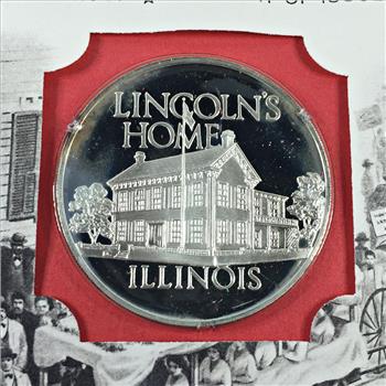 1971 Approx. 1oz Sterling Silver First Edition Proof Commemorative*First Day of Issue*FDC w/ Stamp*Lincoln's Home, IL