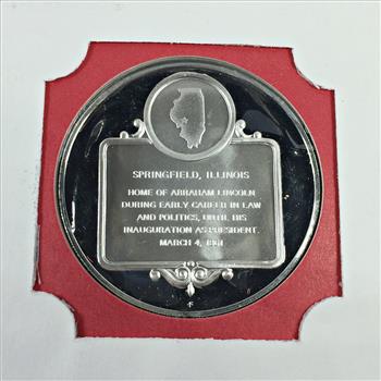 1971 Approx. 1oz Sterling Silver First Edition Proof Commemorative*First Day of Issue*FDC w/ Stamp*Lincoln's Home, IL