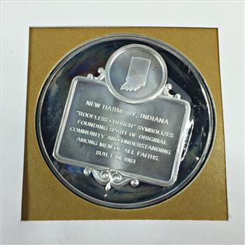 1971 Approx. 1oz Sterling Silver First Edition Proof Commemorative*First Day of Issue*FDC w/ Stamp*New Harmony, IN