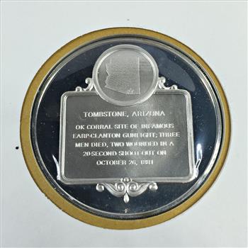 1971 Approx. 1oz Sterling Silver First Edition Proof Commemorative*First Day of Issue*FDC w/ Stamp*Tombstone, AZ