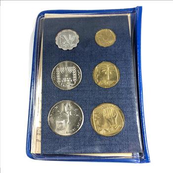 1971 Coins of Israel*Specimen Set*Six Coins in Portfolio*Israel Government Coins and Medals Corporation