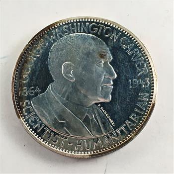 1971 Proof Sterling Silver George Washington Carver Medallion*26.5 Grams .925 Silver*Franklin Mint