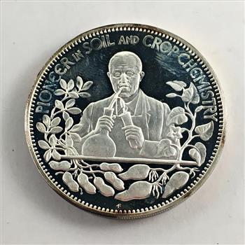 1971 Proof Sterling Silver George Washington Carver Medallion*26.5 Grams .925 Silver*Franklin Mint
